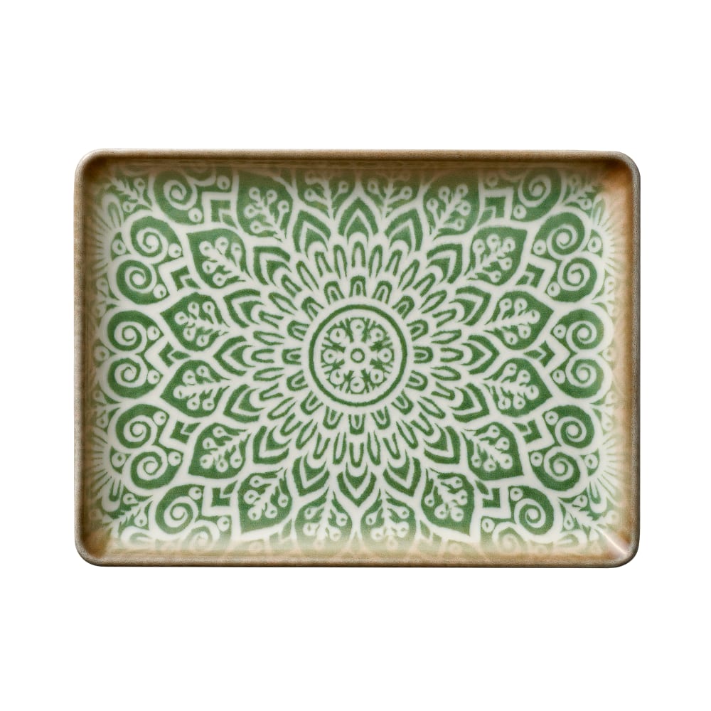 634-803212341000401 9 1/4" x 6 7/8" Rectangular Soulmate Platter - China, Jade