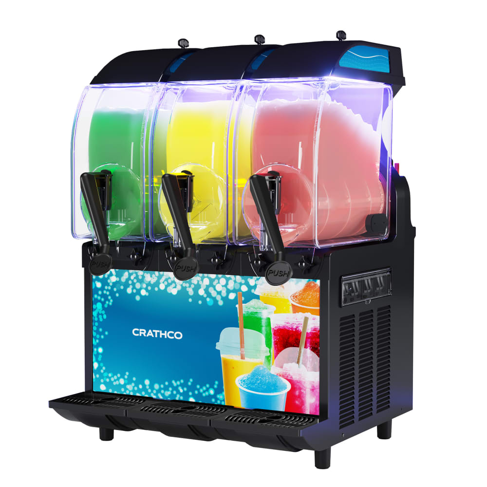 131-IPRO3EWLIGHT 24" I-PRO Frozen Drink Machine w/ Triple 2 9/10 gal Bowls - 115v