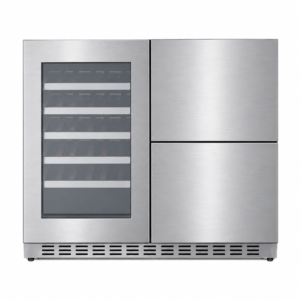 162-ADRWC36PNR 36" Two Section Wine Cooler w/ 2 Zones - 34 Bottle Capacity, 115v
