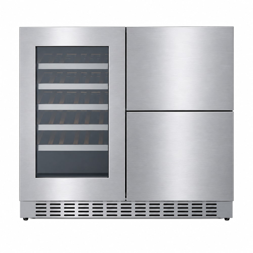 162-SWCDAR36UCPNR 36" Two Section Wine Cooler w/ 2 Zones - 34 Bottle Capacity, 115v