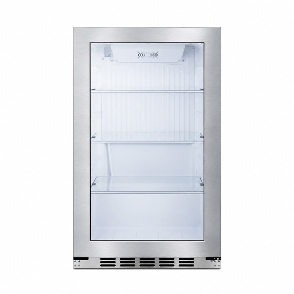 162-SPR489OSCSSPNR 19"W Undercounter Outdoor Refrigerator w/ 1 Glass Door - Panel Ready, 115...