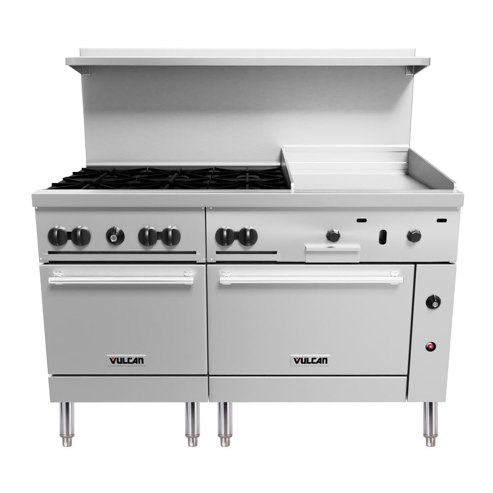 207-60SC6B24GNG 60" 6 Burner Gas Range w/ Griddle & 1 Standard & 1 Convection Ovens,...