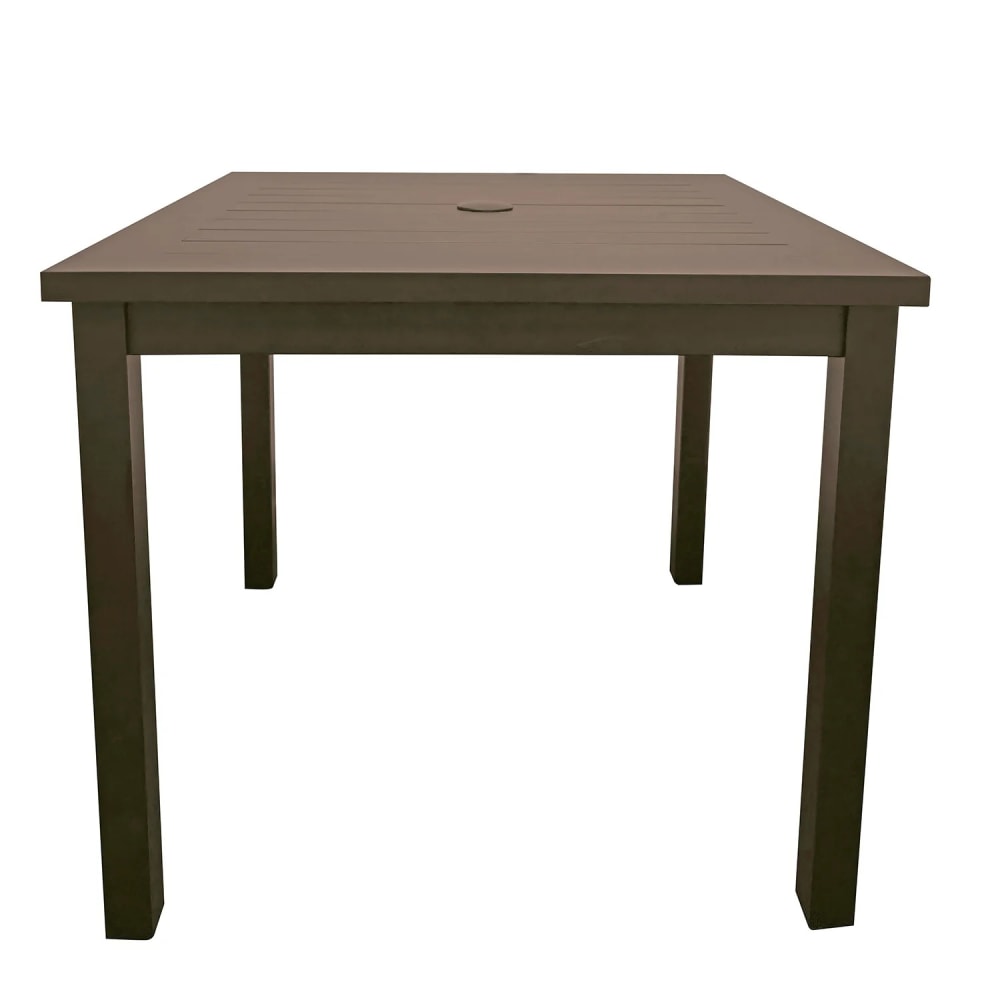 838-US928599 34" Square Sigma Outdoor Table w/ Umbrella Hole - Aluminum, Fusion Bronze