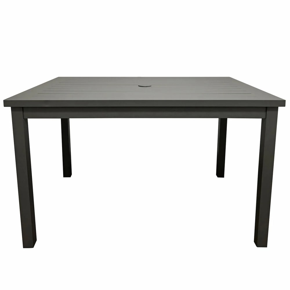 838-US929288 Rectangular Sigma Outdoor Table w/ Umbrella Hole - 48" x 34", Aluminum, Vo...