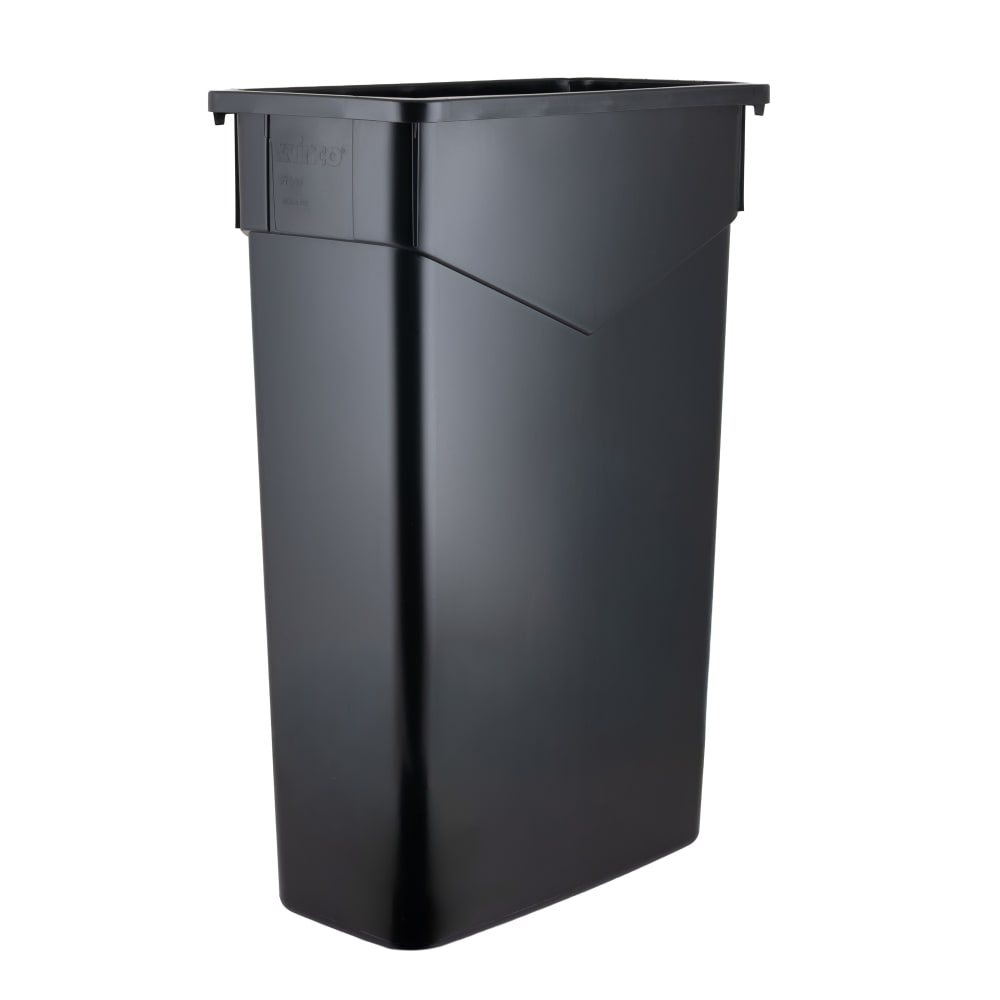 080-PTC23K 23 gal Rectangle Slim Trash Can, 20 1/8"L x 10 7/8"W x 29 7/8"H, Black