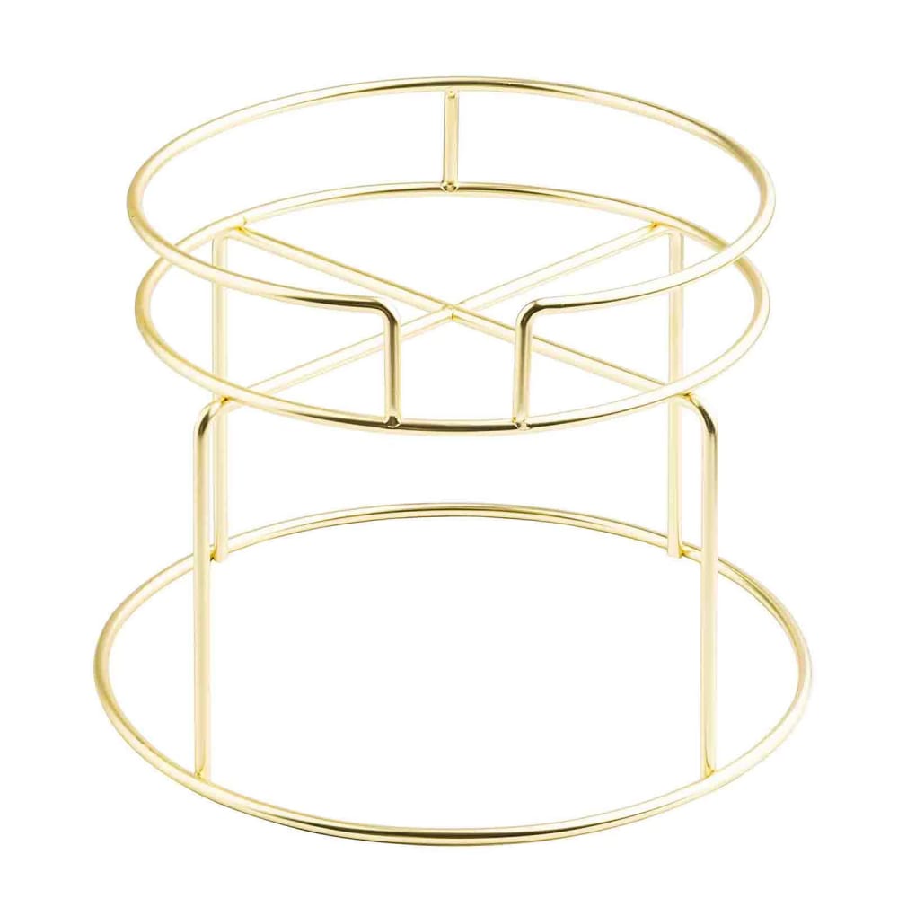 229-12911 11" Round Wire Beverage Stand - 8"H, Steel, Gold