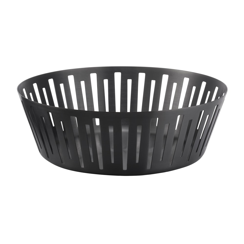 482-DB63BX Round Bread Basket, 12" x 4", Stainless Steel, Black Onyx