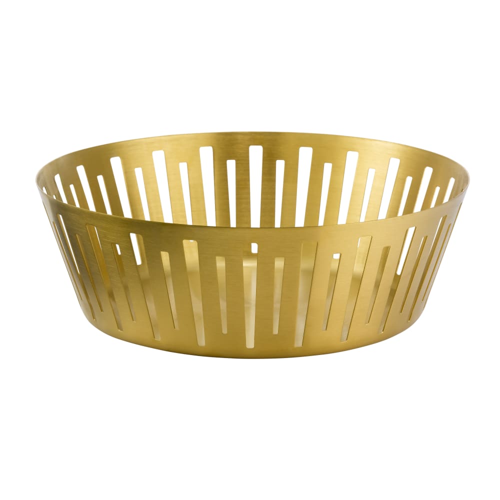 482-DB63VG Round Bread Basket, 12" x 4", Stainless Steel, Vintage Gold