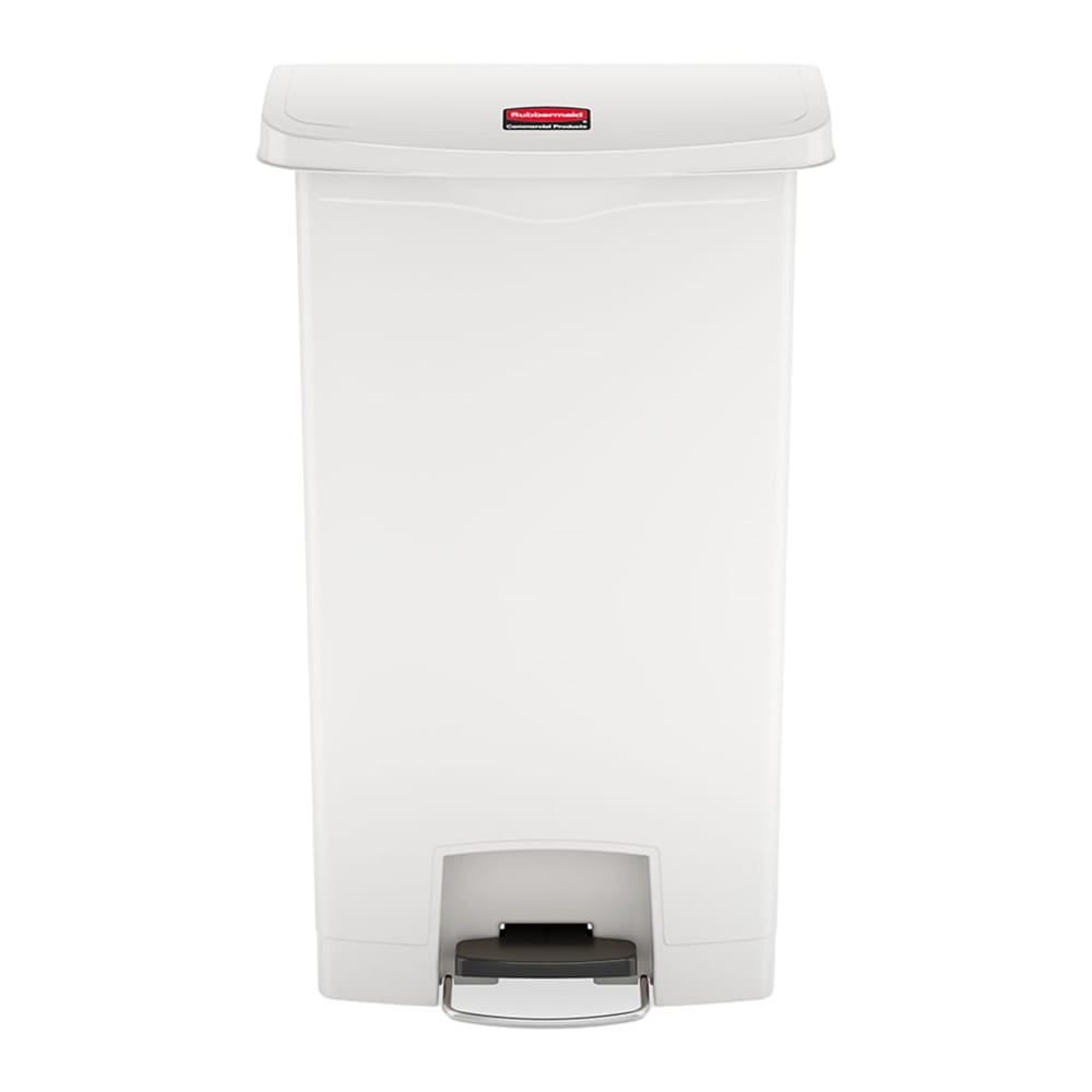 007-1883561 24 gal Rectangle Slim Trash Can, 22 2/5"L x 13 9/10"W x 32 1/2"H, Whit...