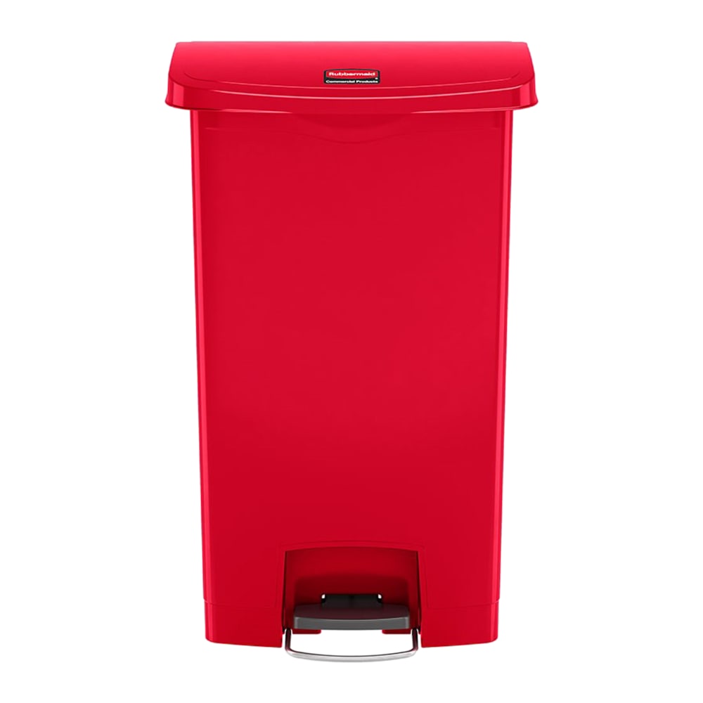 007-1883570 24 gal Rectangle Slim Trash Can, 22 2/5"L x 13 9/10"W x 32 1/2"H, Red