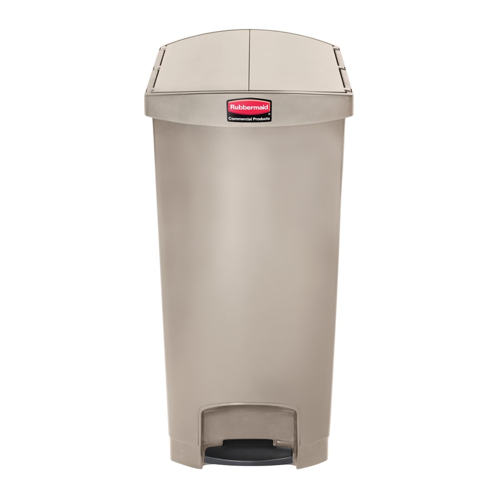 007-1883553 24 gal Rectangle Slim Trash Can, 25 1/10"L x 15 9/10"W x 32"H, Beige