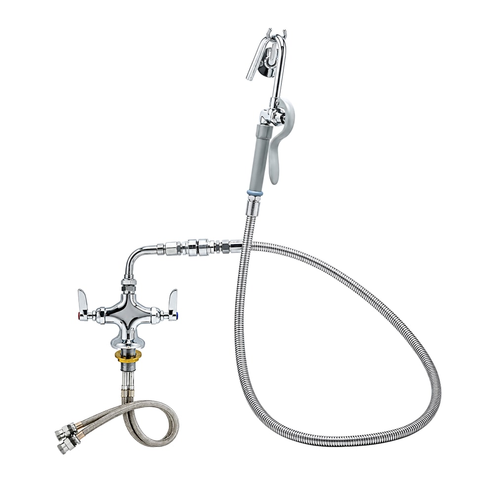 207-DBLPTSPOTFIL Deck Mount Pot Filler Faucet w/ 60" Hose & Hook Nozzle