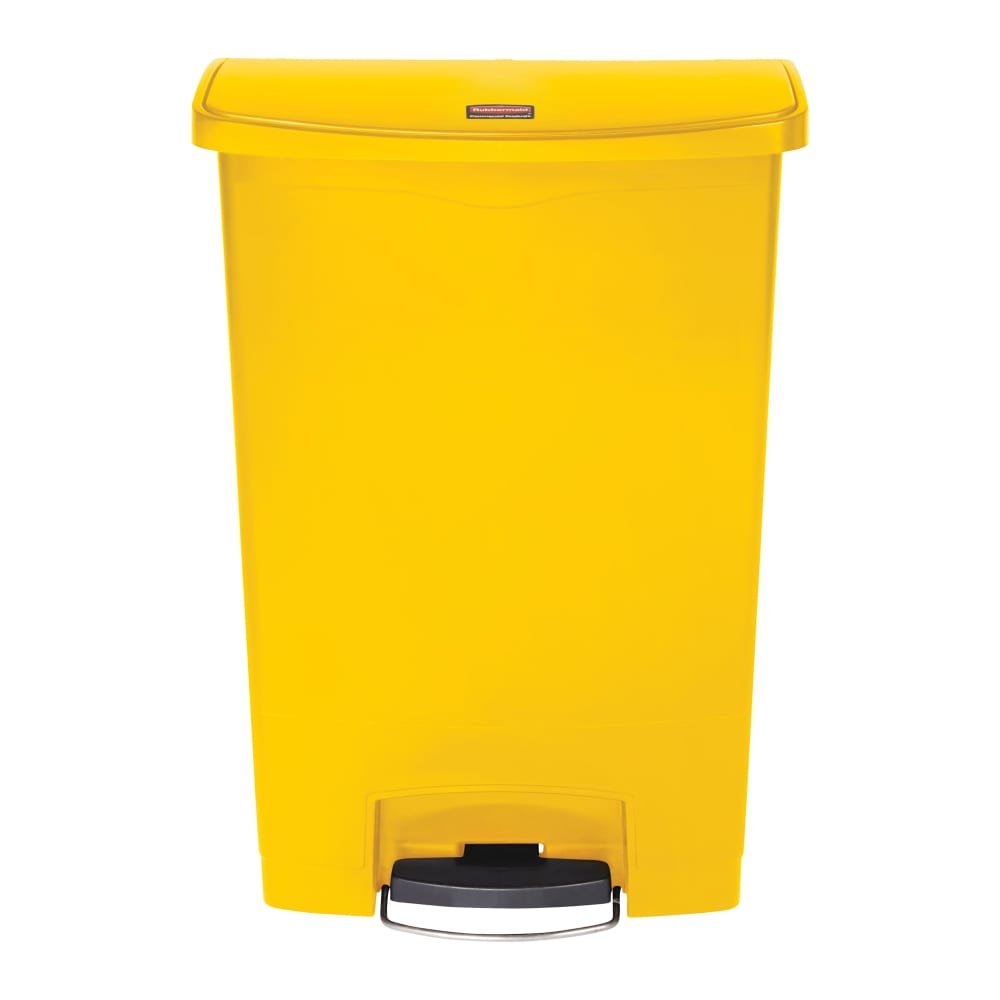 007-1883579 24 gal Rectangle Slim Trash Can, 22 2/5"L x 13 9/10"W x 32 1/2"H, Yell...