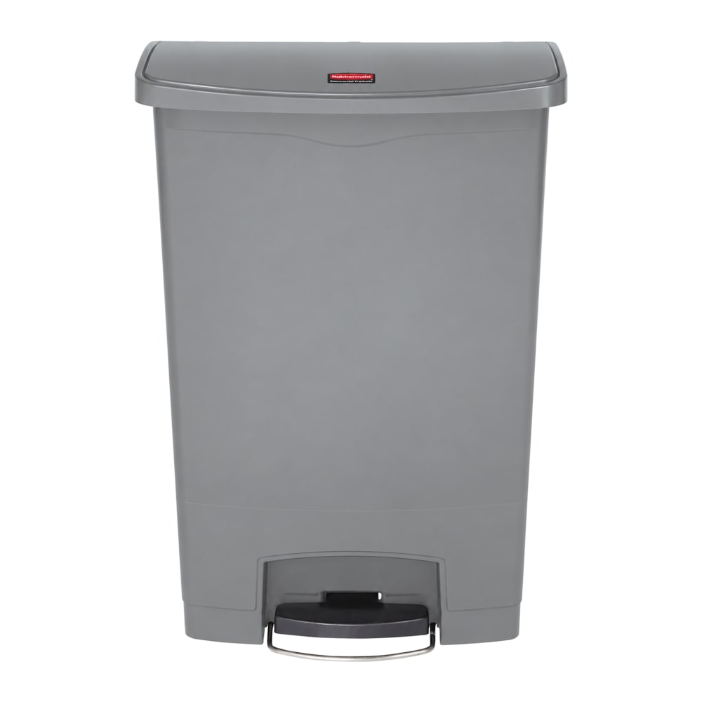 007-1883606 24 gal Rectangle Slim Trash Can, 22 2/5"L x 13 9/10"W x 32 1/2"H, Gray