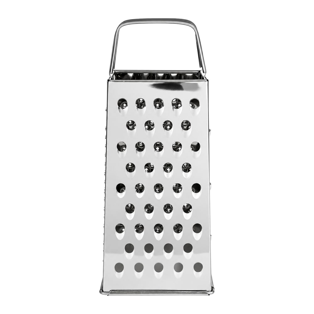 158-3199 Square Cheese Grater, 2 Grating & 2 Slicing Surfaces, Stainless