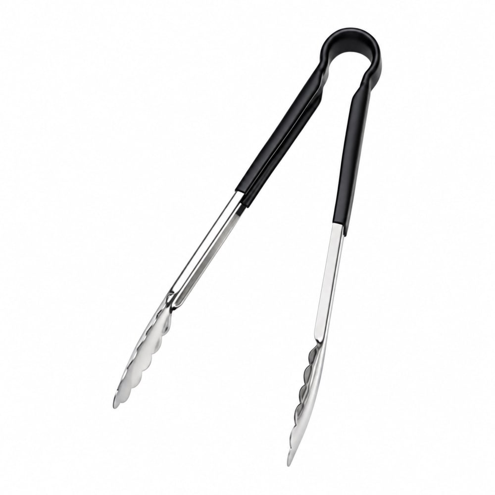 158-5513BK 16"L Stainless Utility Tongs, Black