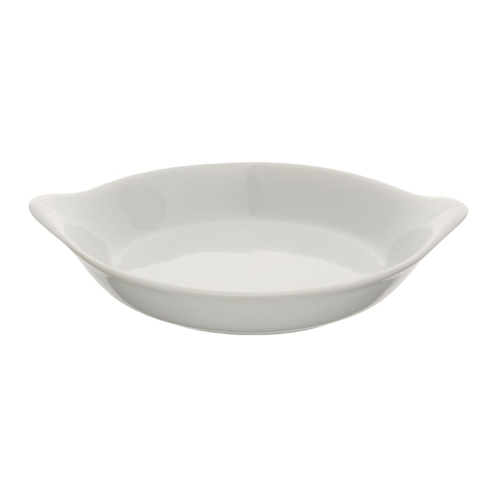 158-564010W 10 oz. Round, Porcelain Au Gratin Dish, White