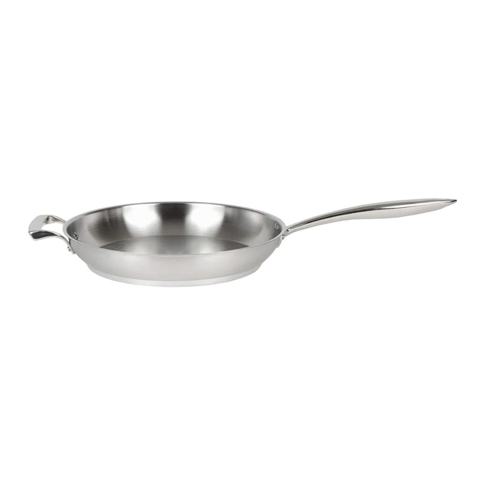 158-5724052 12 1/2" Stainless Steel Frying Pan w/ Solid Metal Handle
