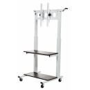 Luxor Adjustable Height LCD TV Cart w/ 209 lb Capacity, White (CLCD)