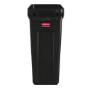 Rubbermaid 1955959 16 gal Rectangle Slim Trash Can, 22L x 11W x 25H,  Black