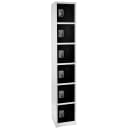 Alpine Industries 629-206-BLK Six Section Locker w/ (6) Hooks - 12