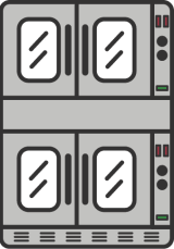 Double-deck convection ovens