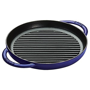 Lava Enameled Cast Iron BBQ Grill Pan 11 inch-Dual Side Round with