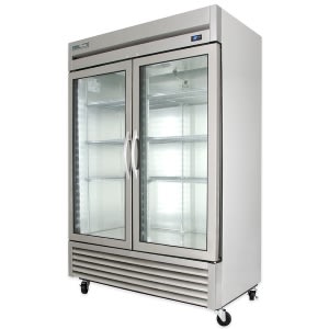 True double glass door clearance refrigerator