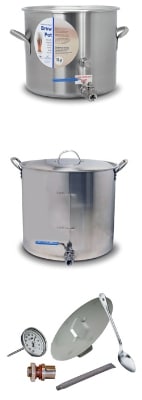 Polar Ware 321BP 32-qt Stock Pot w/ Cover, Ball Valve, Faucet, Stainless