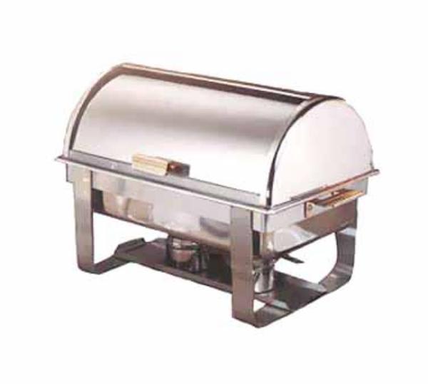 Polar Ware 9595 Americana Roll Top Chafer, Full Size, 8 qt, SS w/ Gold Accents