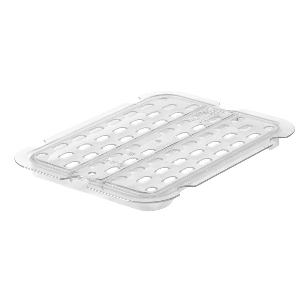 Rubbermaid FG127P24CLR Cold Food Pan Drain Tray - Half Size, Clear