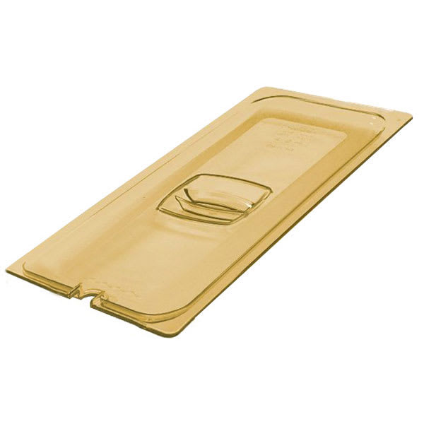 Rubbermaid FG241P00AMBR Hot Food Pan Cover - Half Size Long, Amber