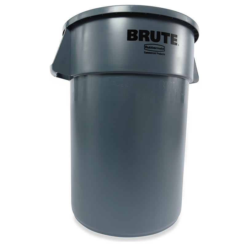 Rubbermaid FG264360GRAY 44-gallon Brute Trash Can - Plastic, Round, Food Rated