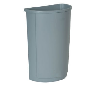 Rubbermaid FG352000GRAY Untouchable Container, Half Round, 21 Gallon, Plastic, Gray