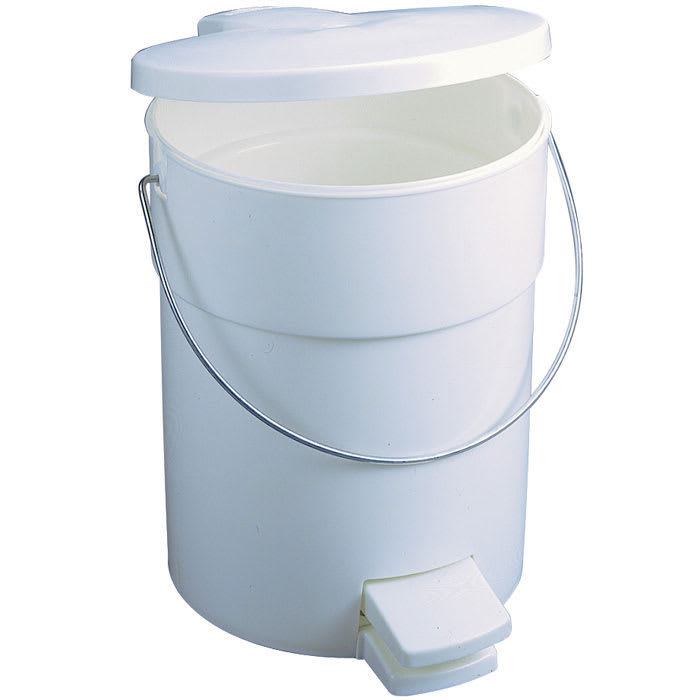 Rubbermaid FG614200WHT 4-1/2-gal Step-On Can - Rigid Liner, White