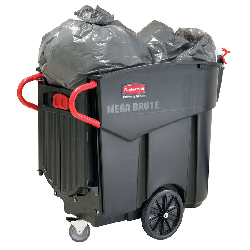 Rubbermaid FG9W7100BLA .6-cu yd Trash Cart w/ 400-lb Capacity, Black