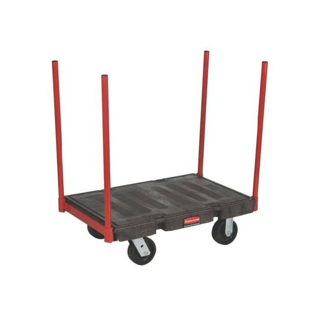 Rubbermaid FG448100BLA Stanchion Platform Truck - 24x36" 2500-lb Capacity, 6" Castors, Black