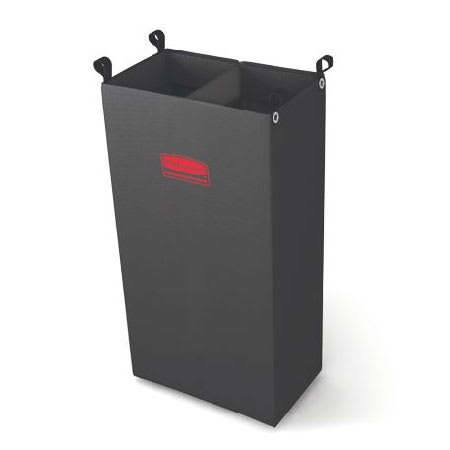 Rubbermaid FG617600BLA Divided Fabric Bag w/ Double Front Zipper & Straps, Black
