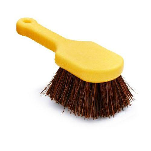 Rubbermaid FG9B2800 BRN 8" Utility Brush - Plastic Handle, Palmyra Fill, Brown