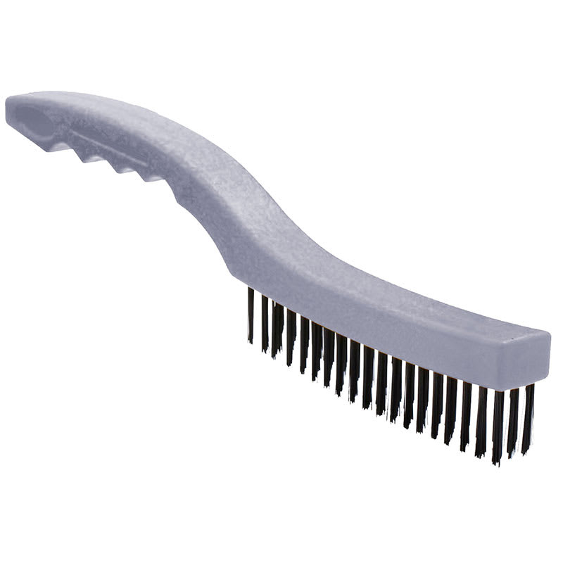 Rubbermaid FG9B4300 GRAY 14" Wire Brush - Long Plastic Handle, Gray