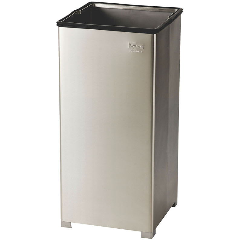 Rubbermaid FGB1424SSPL 16 gallon Commercial Trash Can - Metal, Square