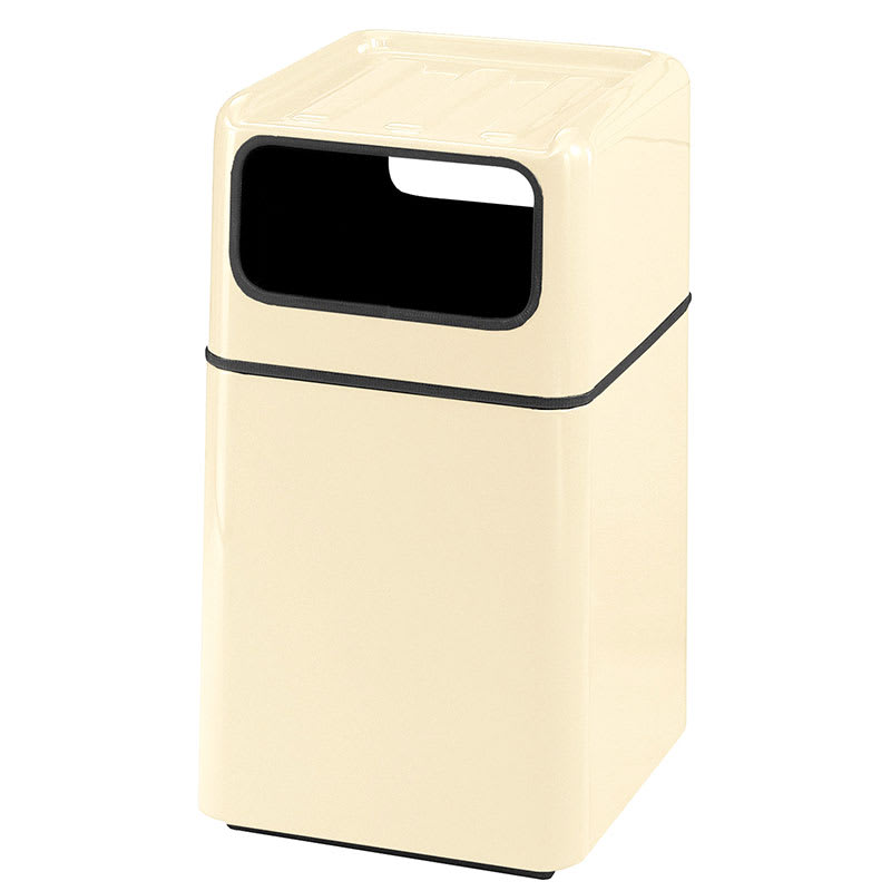 Rubbermaid FGFG2037SQTRPLAL 29-gal Foodcourt Waste Receptacle - 20" Square, Almond