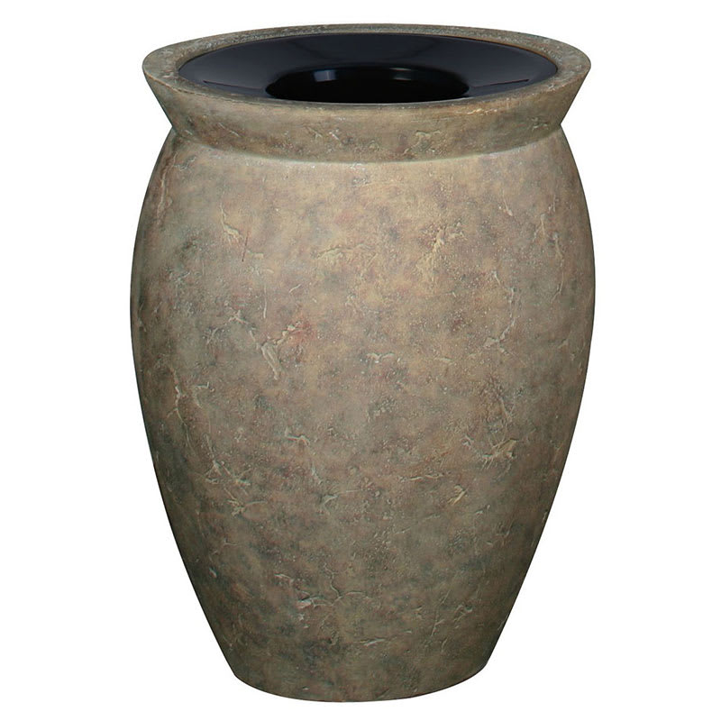 Rubbermaid FGFGK2130PLBISQ 15-gal Milan Waste Receptacle - Pescara Open Top, Fiberglass, Bisque