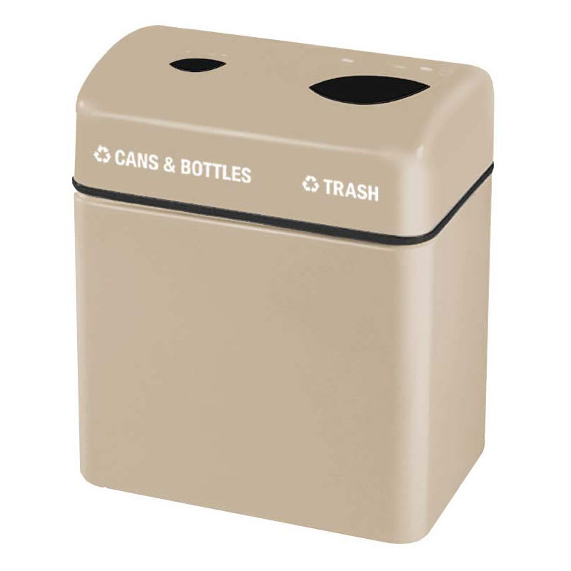 Rubbermaid FGFGR2416TPPLWMB 32-gal Recycling Center - 2-Section, Fiberglass, Warm Brown