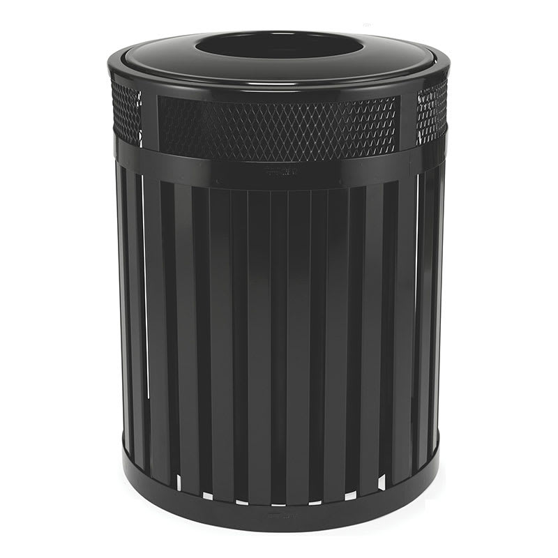 Rubbermaid Fgmh46plbk 46 Gal Outdoor Decorative Trash Can Metal Black