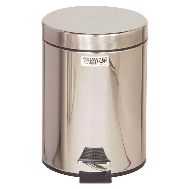 Rubbermaid FGMST15SSPL 1-1/2-gal Medi-Can Step Can - Rigid Plastic Liner, Stainless Steel