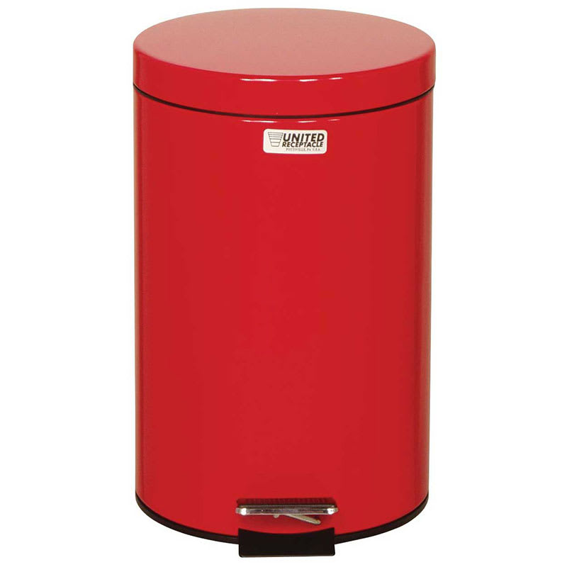 Rubbermaid FGMST35EPLRD 3-1/2-gal Medi-Can Step Can - Rigid Plastic Liner, Steel, Red