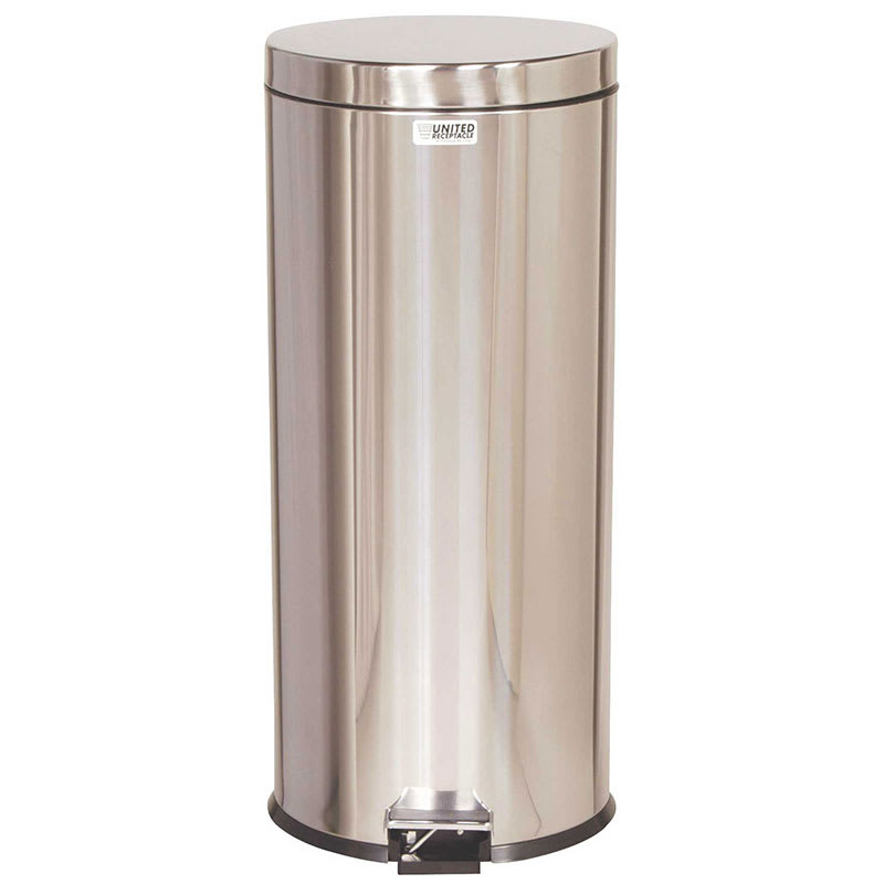 Rubbermaid FGMST7SSGL 7-gal Medi-Can Step Can - Galvanized Liner, Stainless Steel