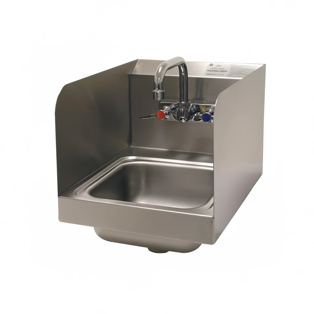 Advance Tabco 7 Ps 56 Wall Mount Commercial Hand Sink W 9 L X 9 W X 5 D Bowl Side Splashes