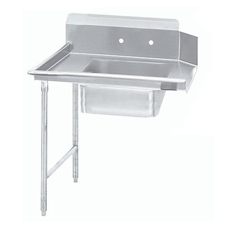 Advance Tabco Dts S60 36l 35 R L Straight Soil Table 10 5 Backsplash Galvanized Legs 14 Ga 304 Stainless